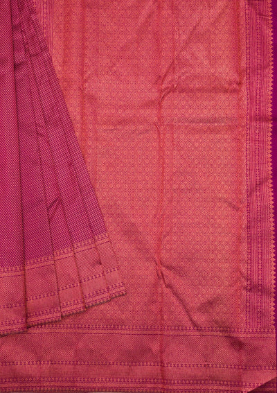 Wine Zariwork Pure Silk Saree-Koskii