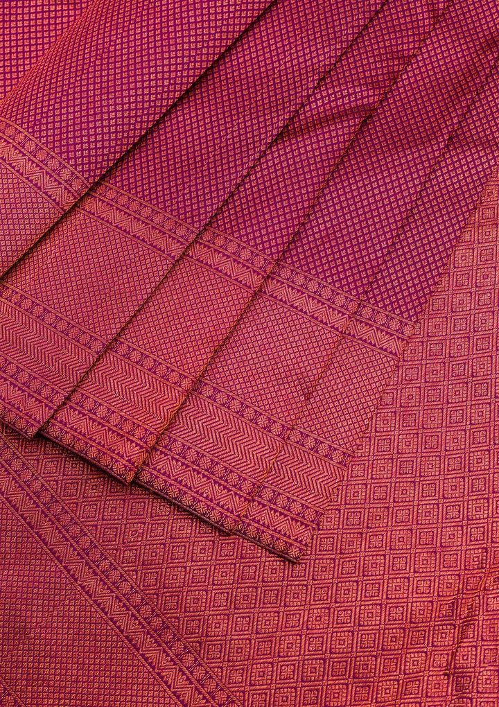 Wine Zariwork Pure Silk Saree-Koskii