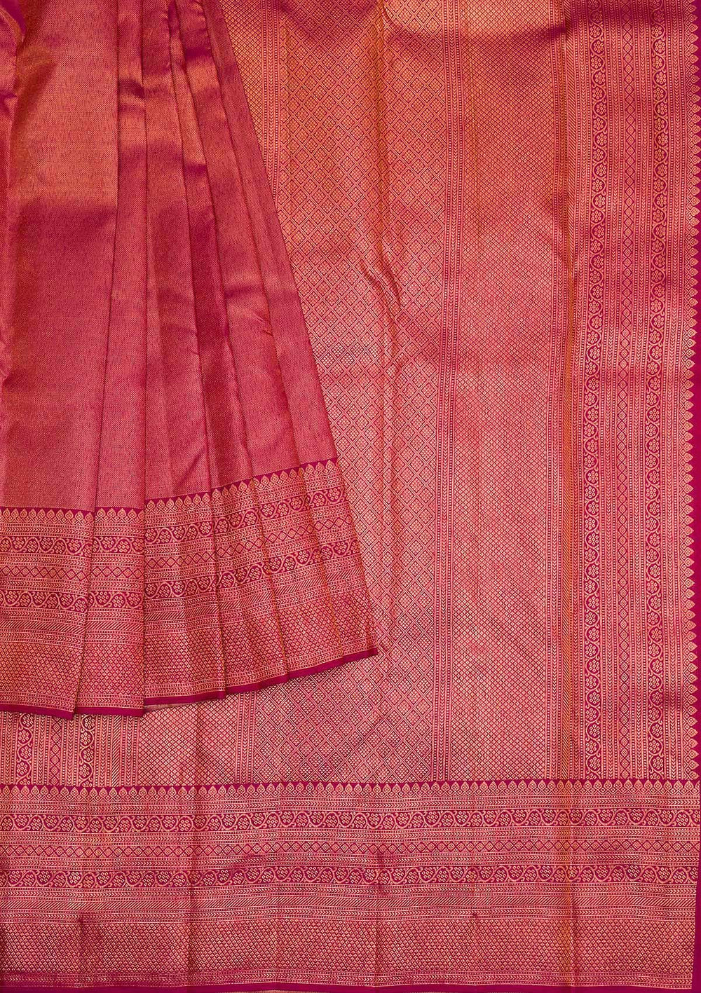 Wine Gold Zariwork Pure Silk Saree - Koskii