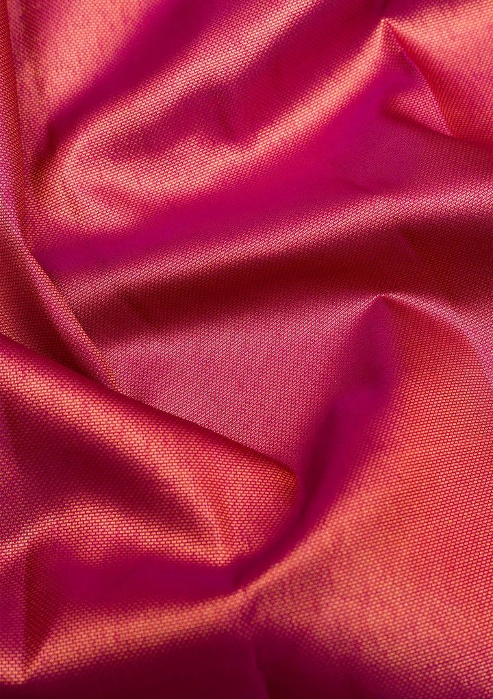 Wine Gold Zariwork Pure Silk Saree - Koskii