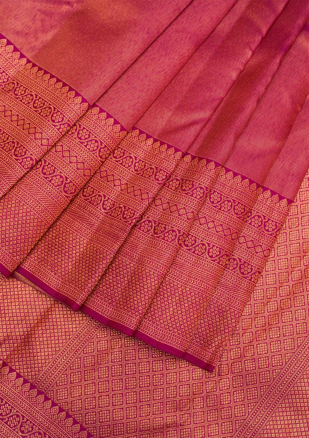 Wine Gold Zariwork Pure Silk Saree - Koskii