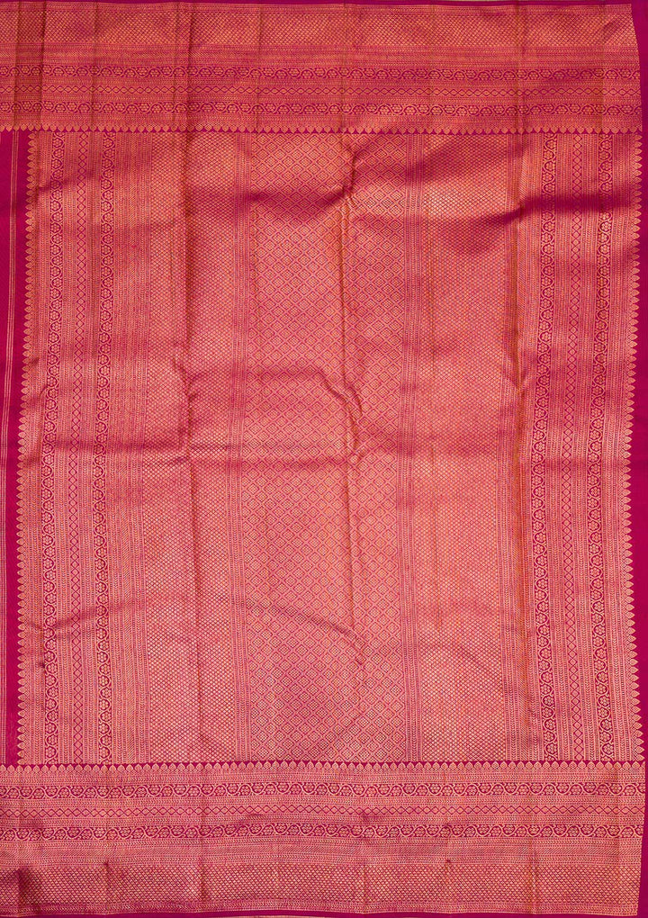 Wine Gold Zariwork Pure Silk Saree - Koskii