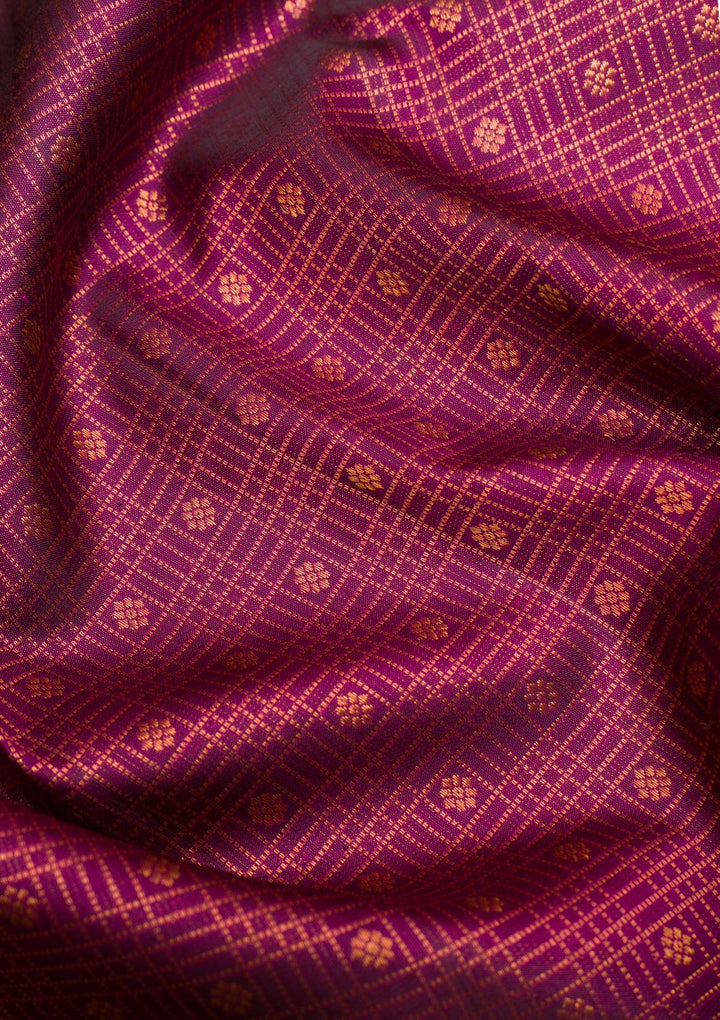 Wine Copper Zariwork Pure Silk Saree - Koskii