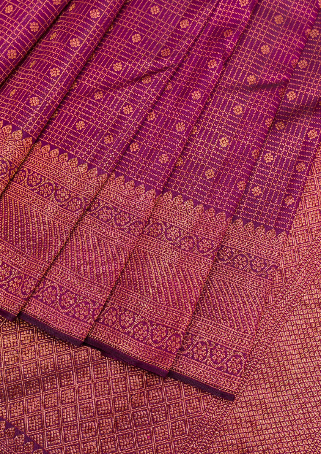 Wine Copper Zariwork Pure Silk Saree - Koskii