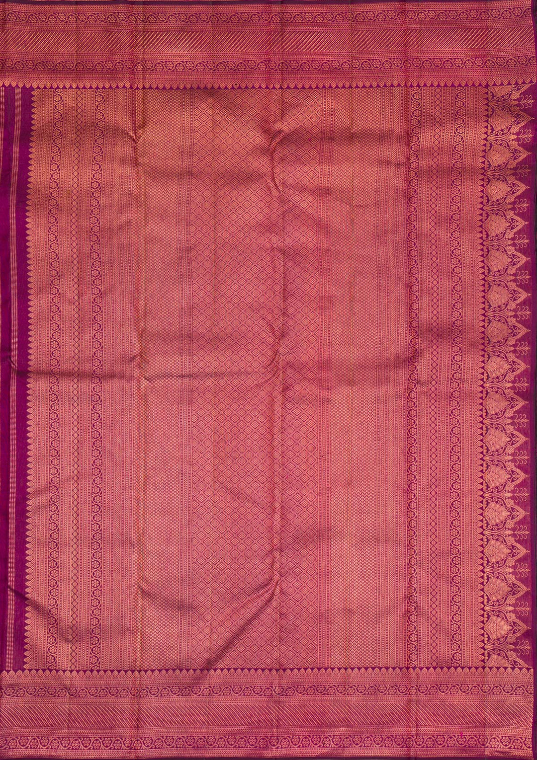 Wine Copper Zariwork Pure Silk Saree - Koskii