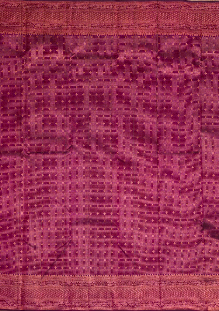 Wine Copper Zariwork Pure Silk Saree - Koskii