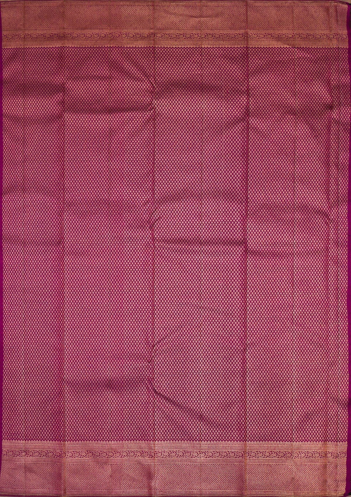 Wine Gold Zariwork Pure Silk Saree - Koskii