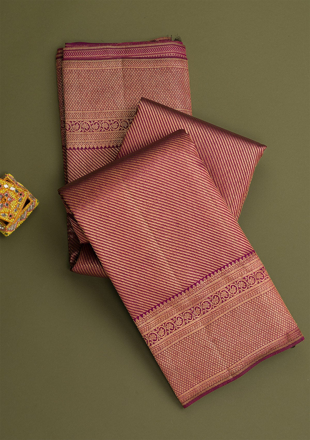 Wine Gold Zariwork Pure Silk Saree - Koskii
