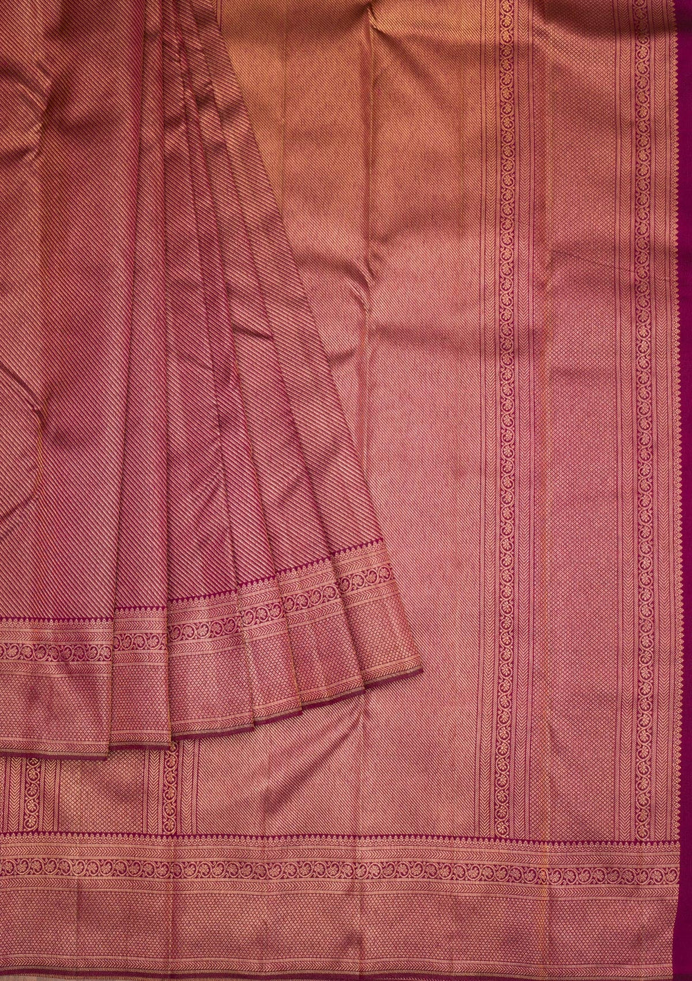 Wine Gold Zariwork Pure Silk Saree - Koskii