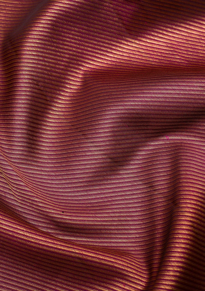 Wine Gold Zariwork Pure Silk Saree - Koskii