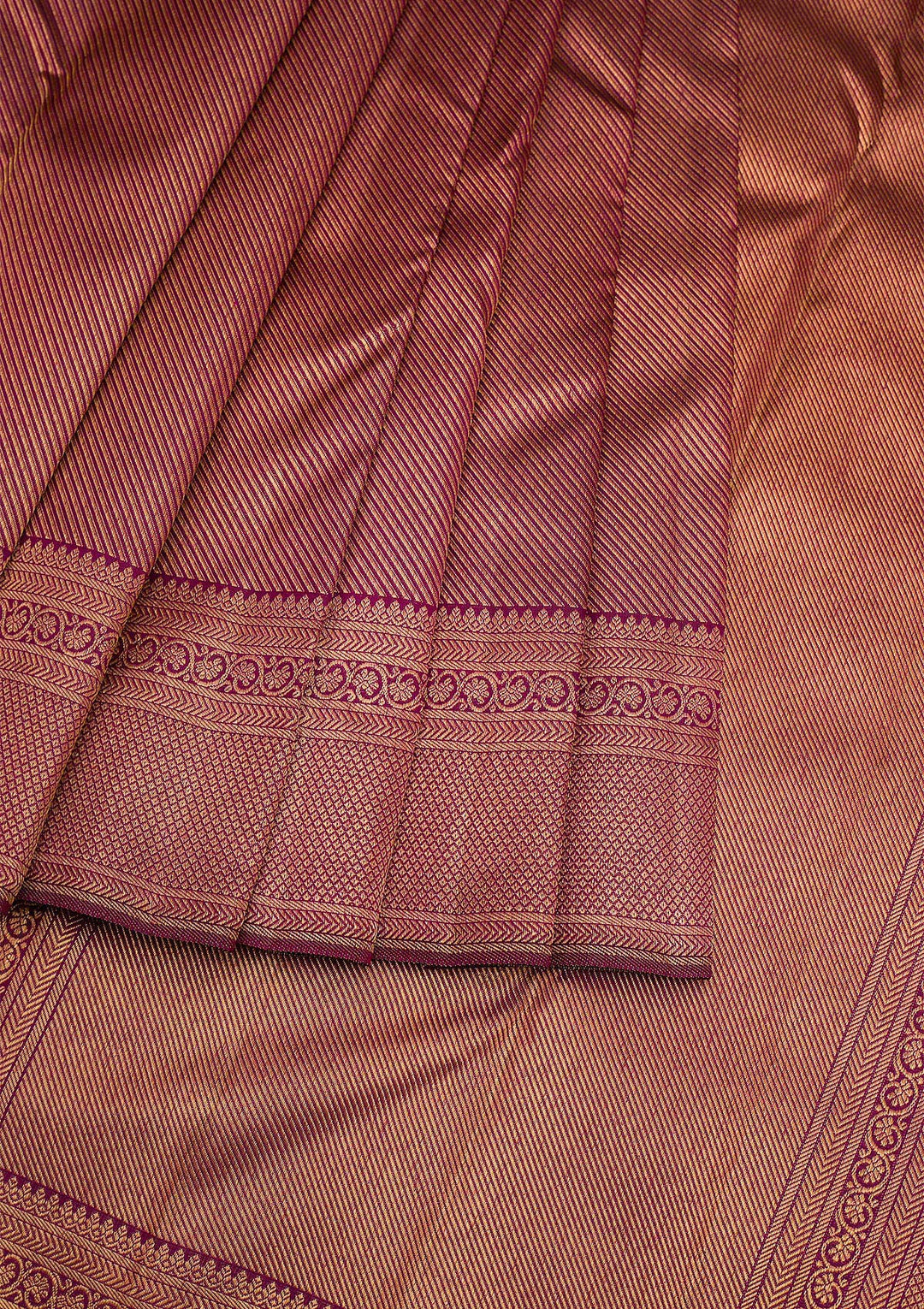 Wine Gold Zariwork Pure Silk Saree - Koskii