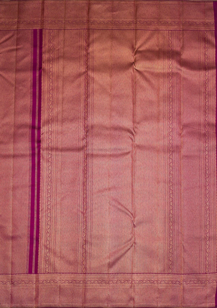 Wine Gold Zariwork Pure Silk Saree - Koskii