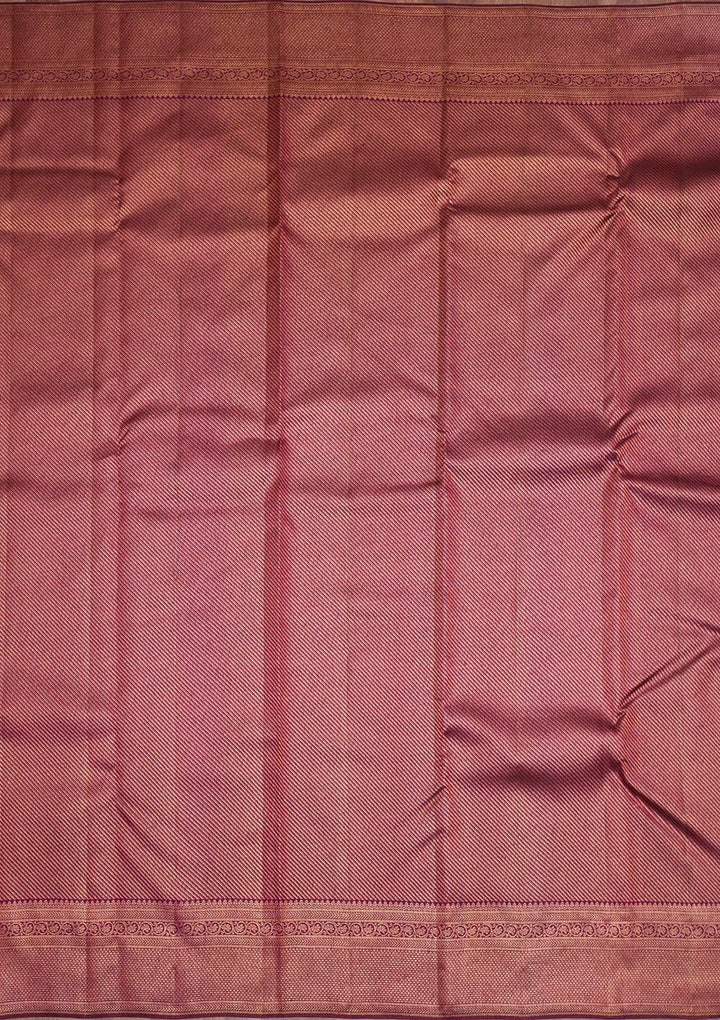 Wine Gold Zariwork Pure Silk Saree - Koskii