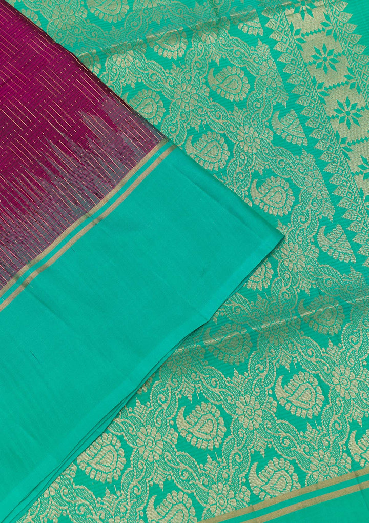 Wine Zariwork Pure Silk Saree-Koskii