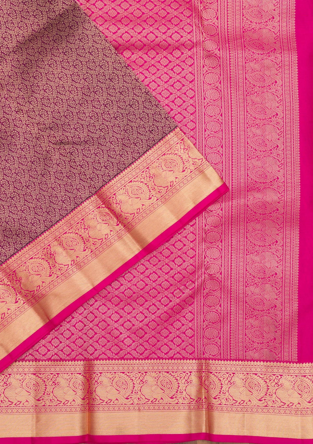 Wine Zariwork Pure Silk Saree-Koskii