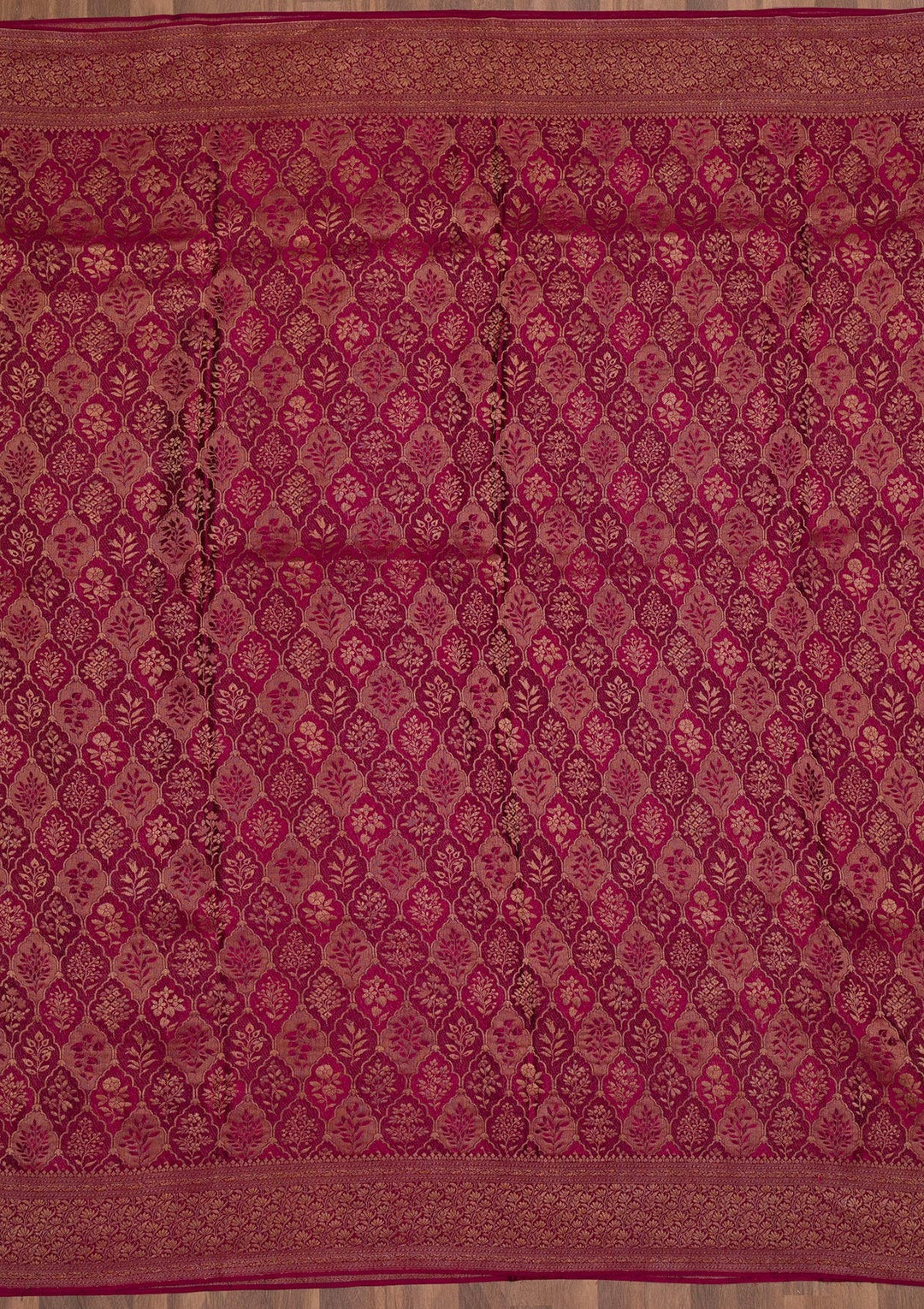 Wine Zariwork Pure Silk Saree-Koskii