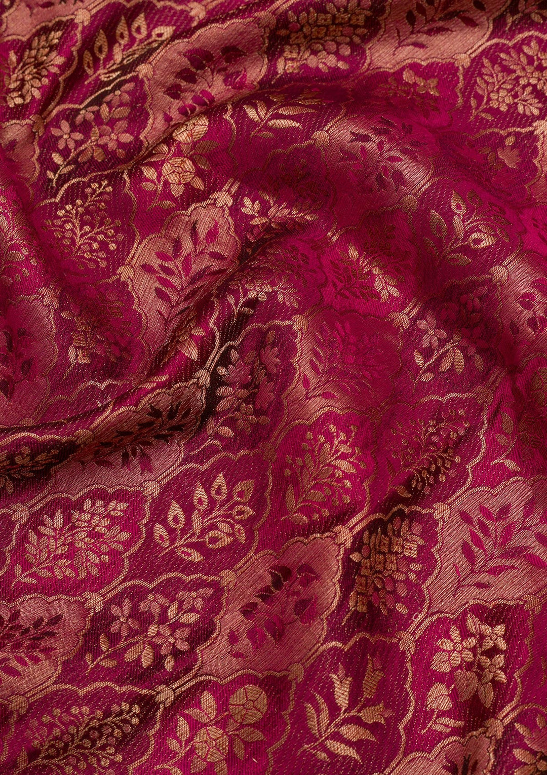 Wine Zariwork Pure Silk Saree-Koskii