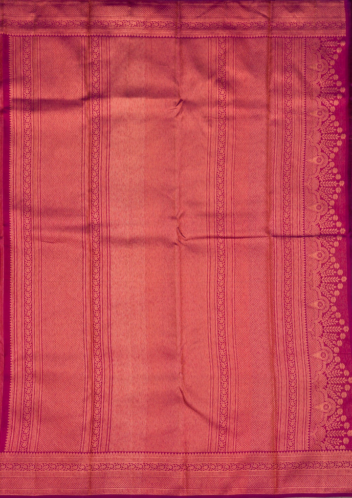 Wine Zariwork Pure Silk Saree-Koskii