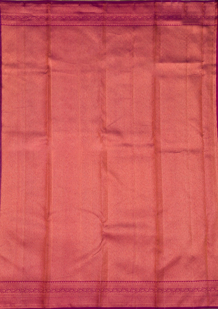 Wine Zariwork Pure Silk Saree-Koskii