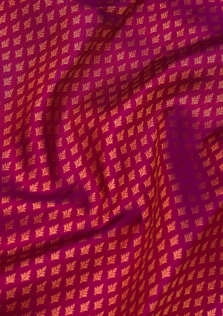 Wine Zariwork Pure Silk Saree-Koskii