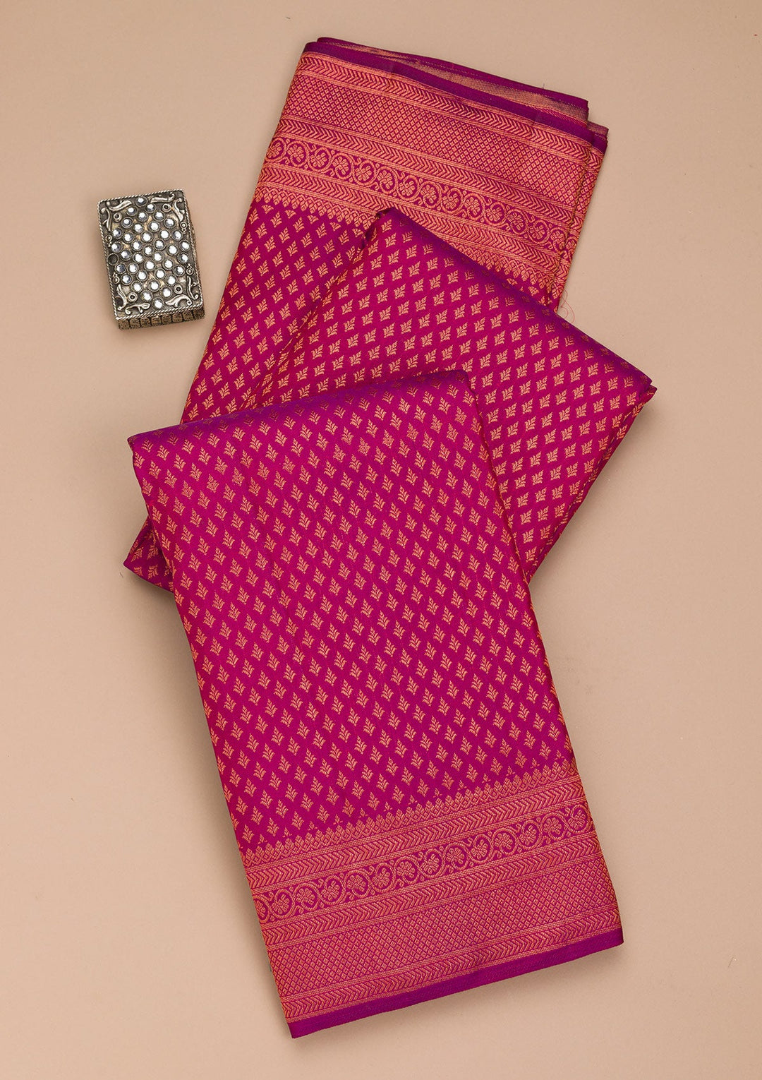 Wine Zariwork Pure Silk Saree-Koskii