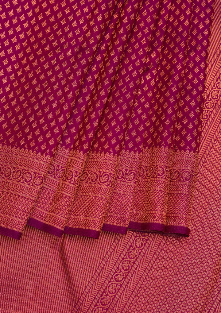 Wine Zariwork Pure Silk Saree-Koskii