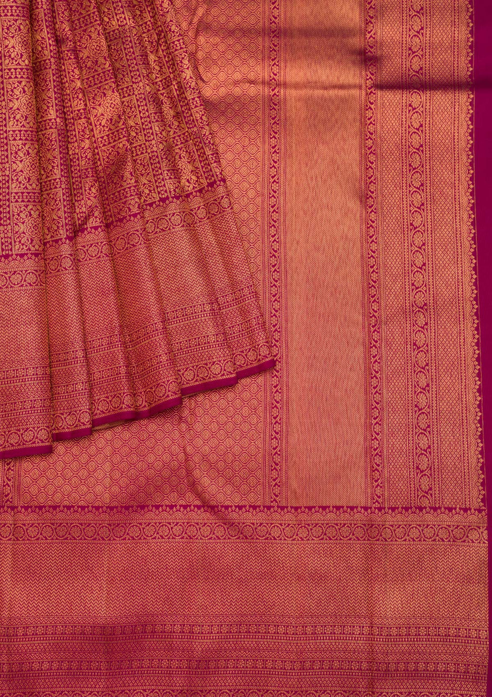 Wine Zariwork Pure Silk Saree-Koskii