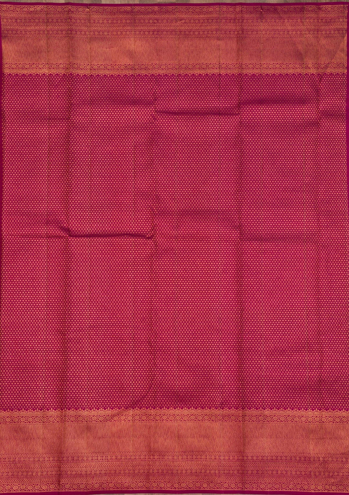 Wine Zariwork Pure Silk Saree-Koskii