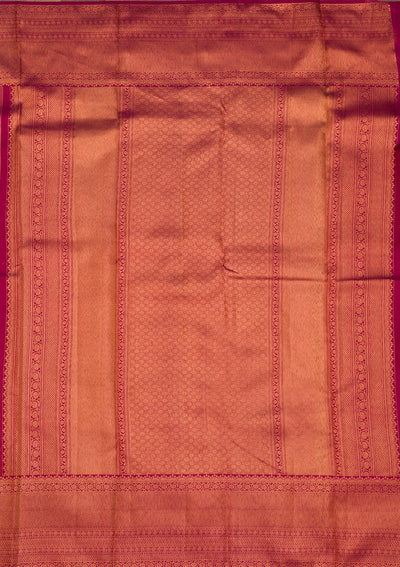 Wine Zariwork Pure Silk Saree-Koskii