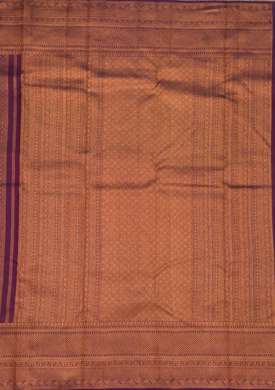 Dark Purple Zariwork Pure Silk Saree-Koskii