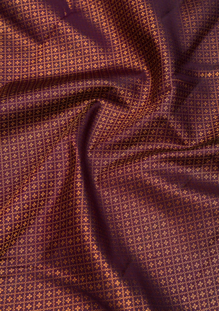 Dark Purple Zariwork Pure Silk Saree-Koskii