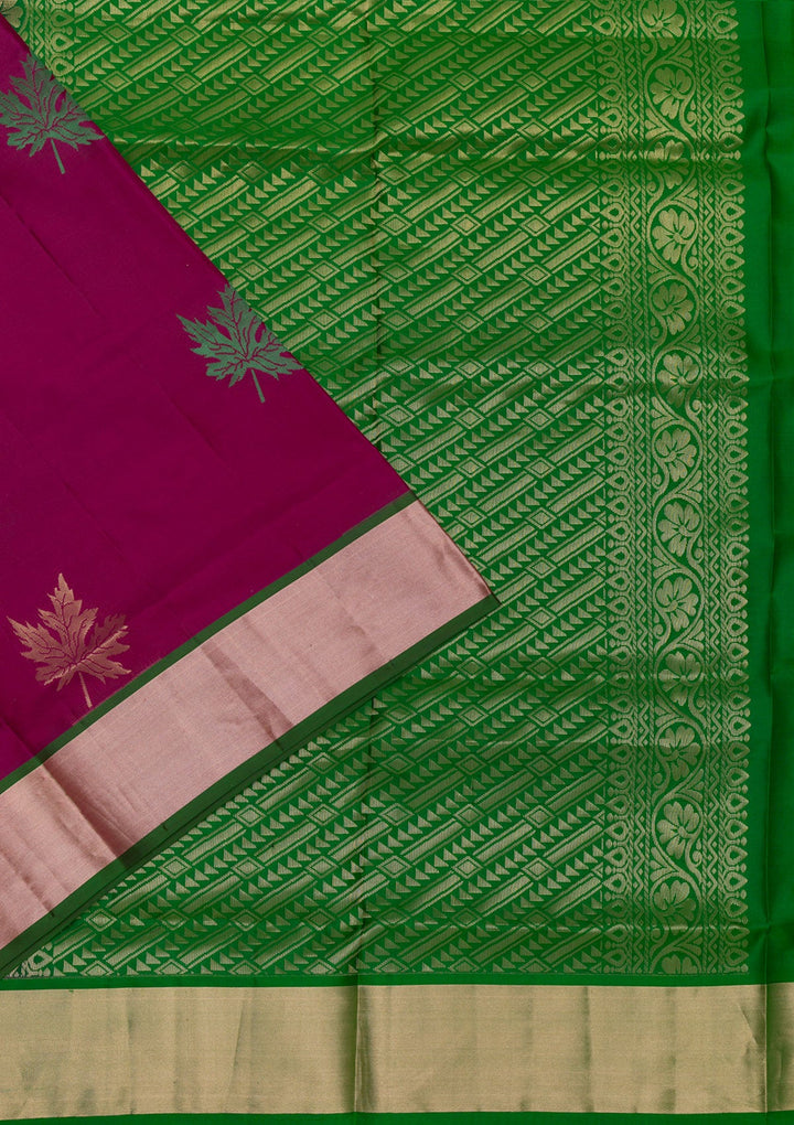 Wine Zariwork Pure Silk Saree-Koskii