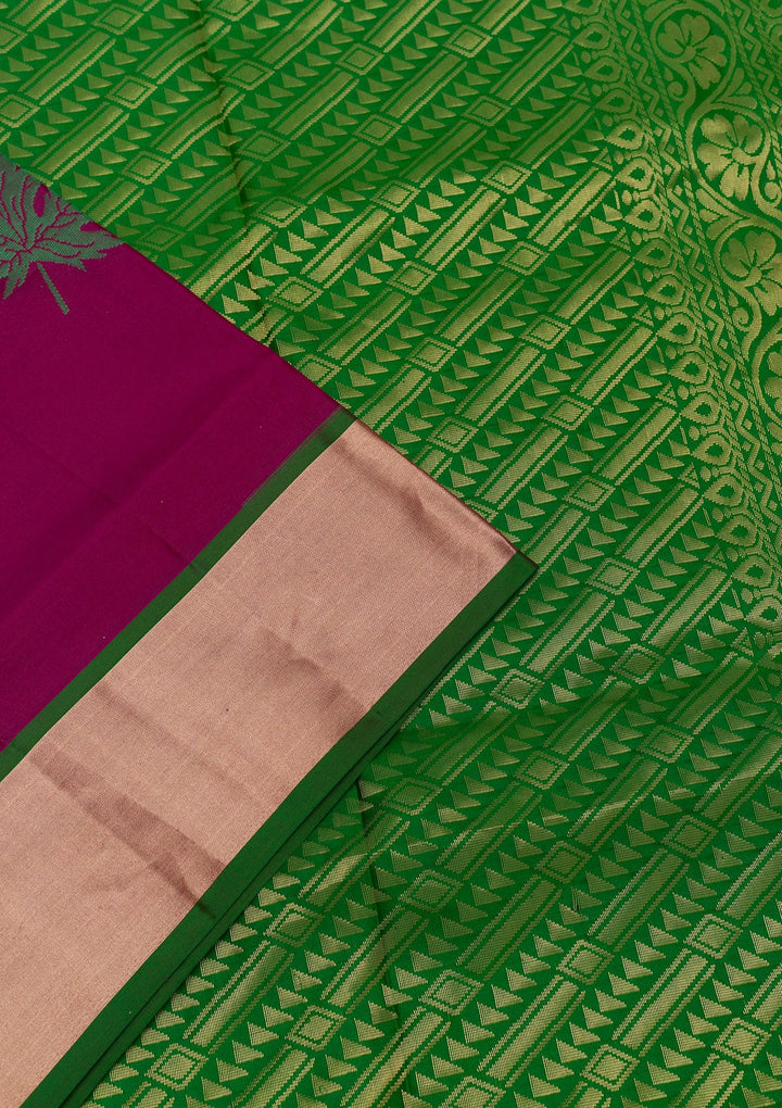 Wine Zariwork Pure Silk Saree-Koskii