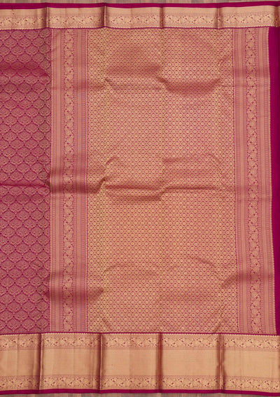 Wine Zariwork Pure Silk Saree-Koskii