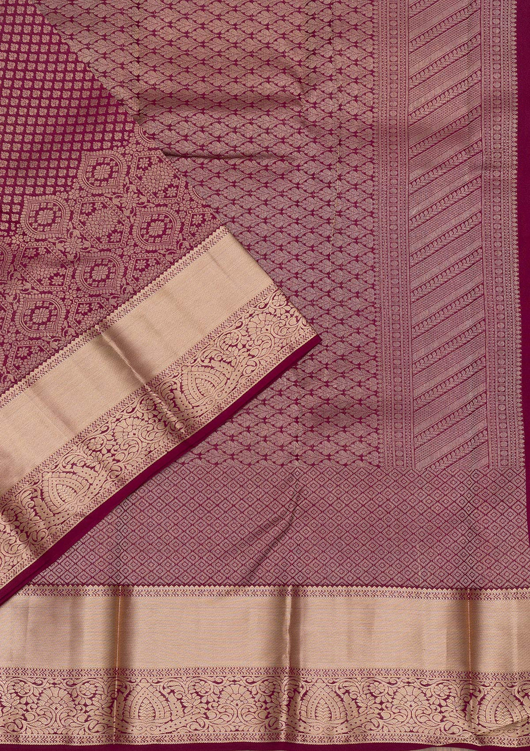 Wine Zariwork Pure Silk Saree-Koskii