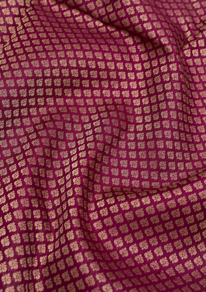 Wine Zariwork Pure Silk Saree-Koskii