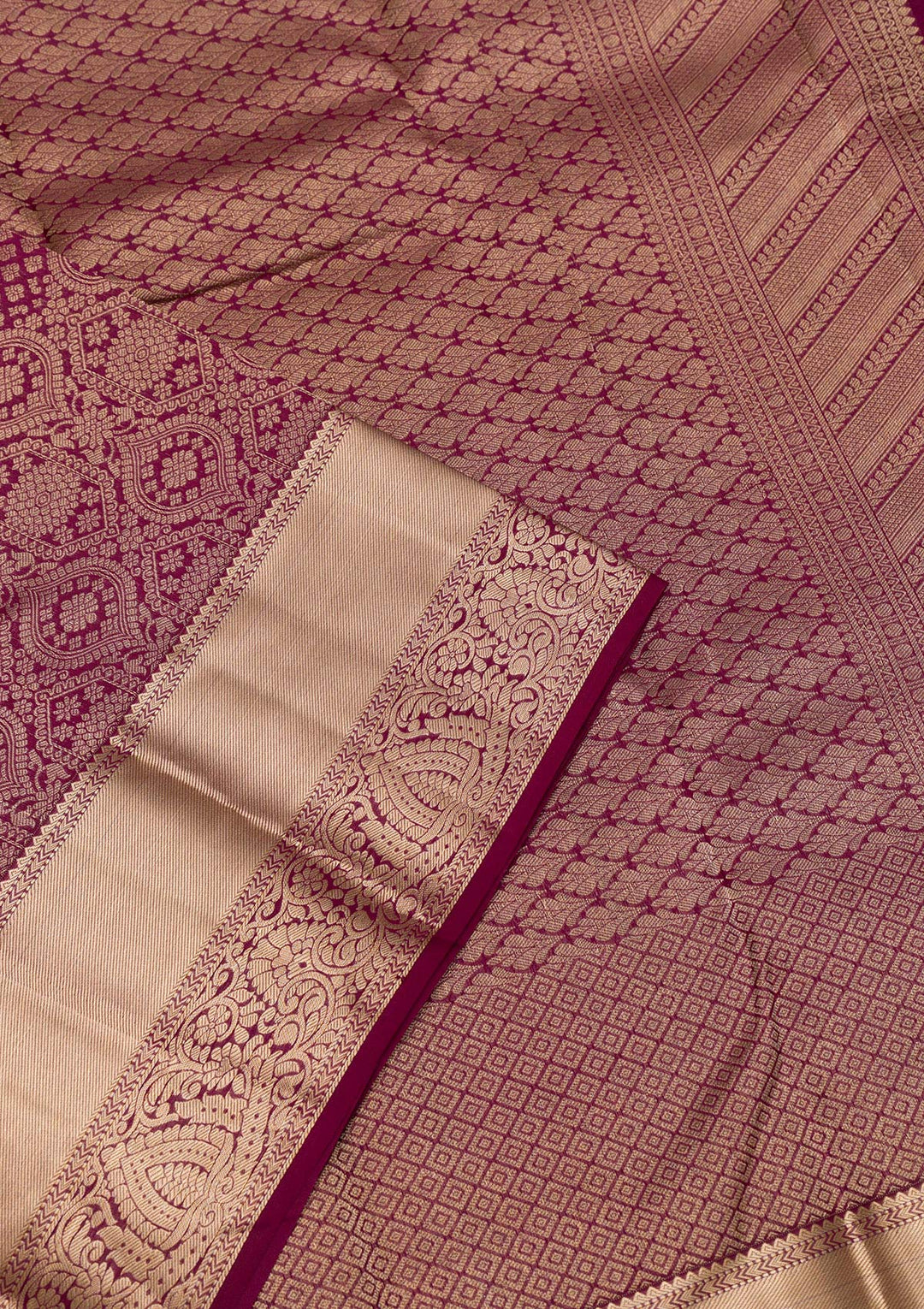 Wine Zariwork Pure Silk Saree-Koskii