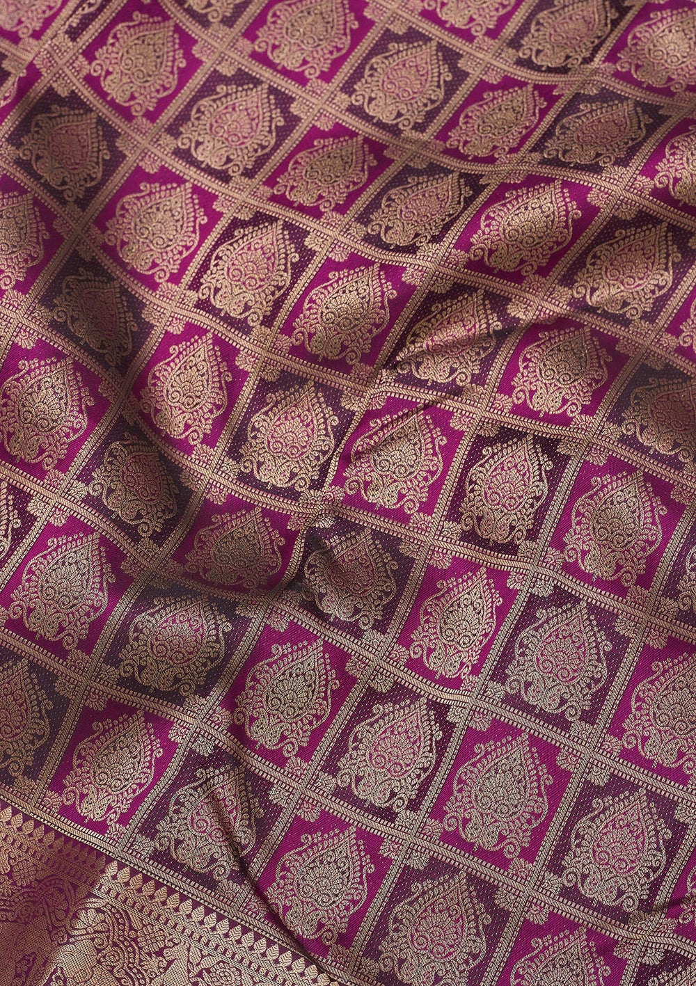 Wine Zariwork Pure Silk Saree-Koskii