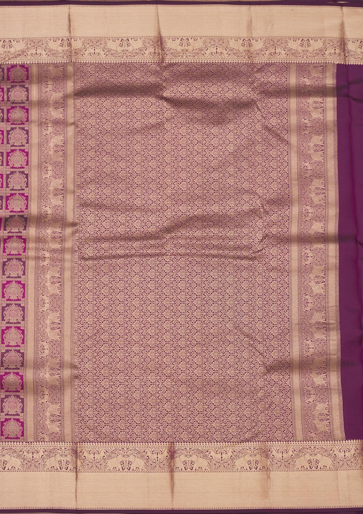 Wine Zariwork Pure Silk Saree-Koskii