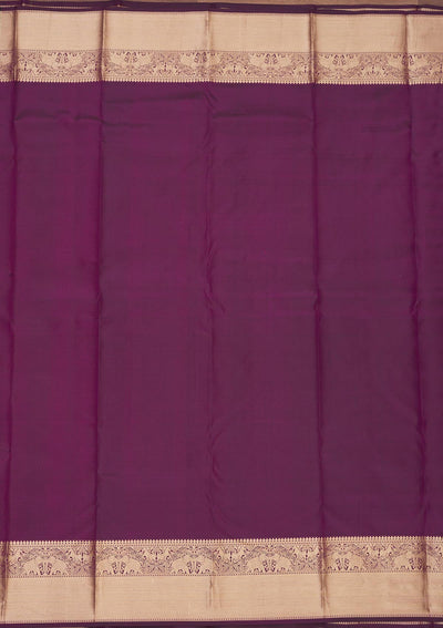 Wine Zariwork Pure Silk Saree-Koskii