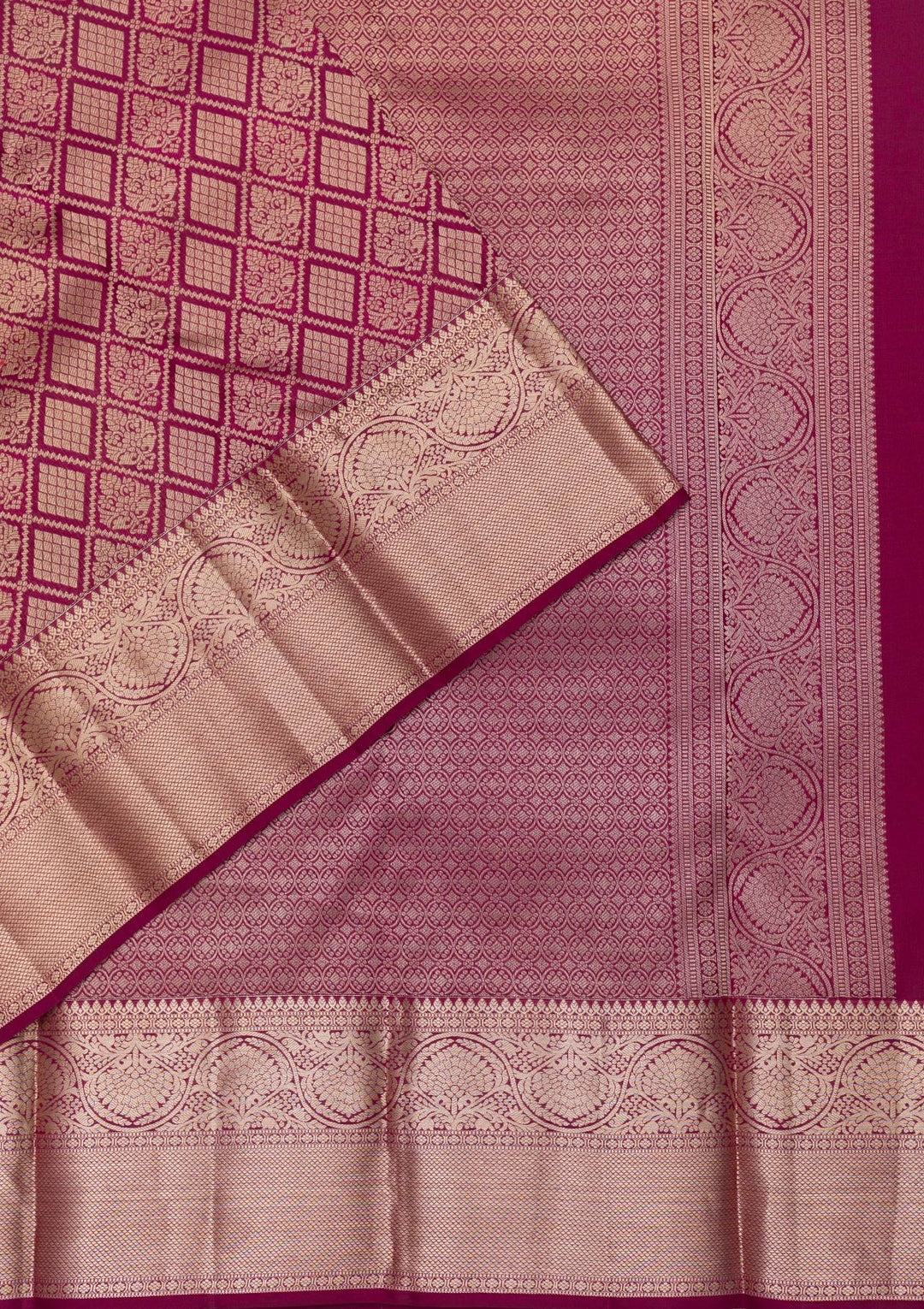 Wine Zariwork Pure Silk Saree-Koskii
