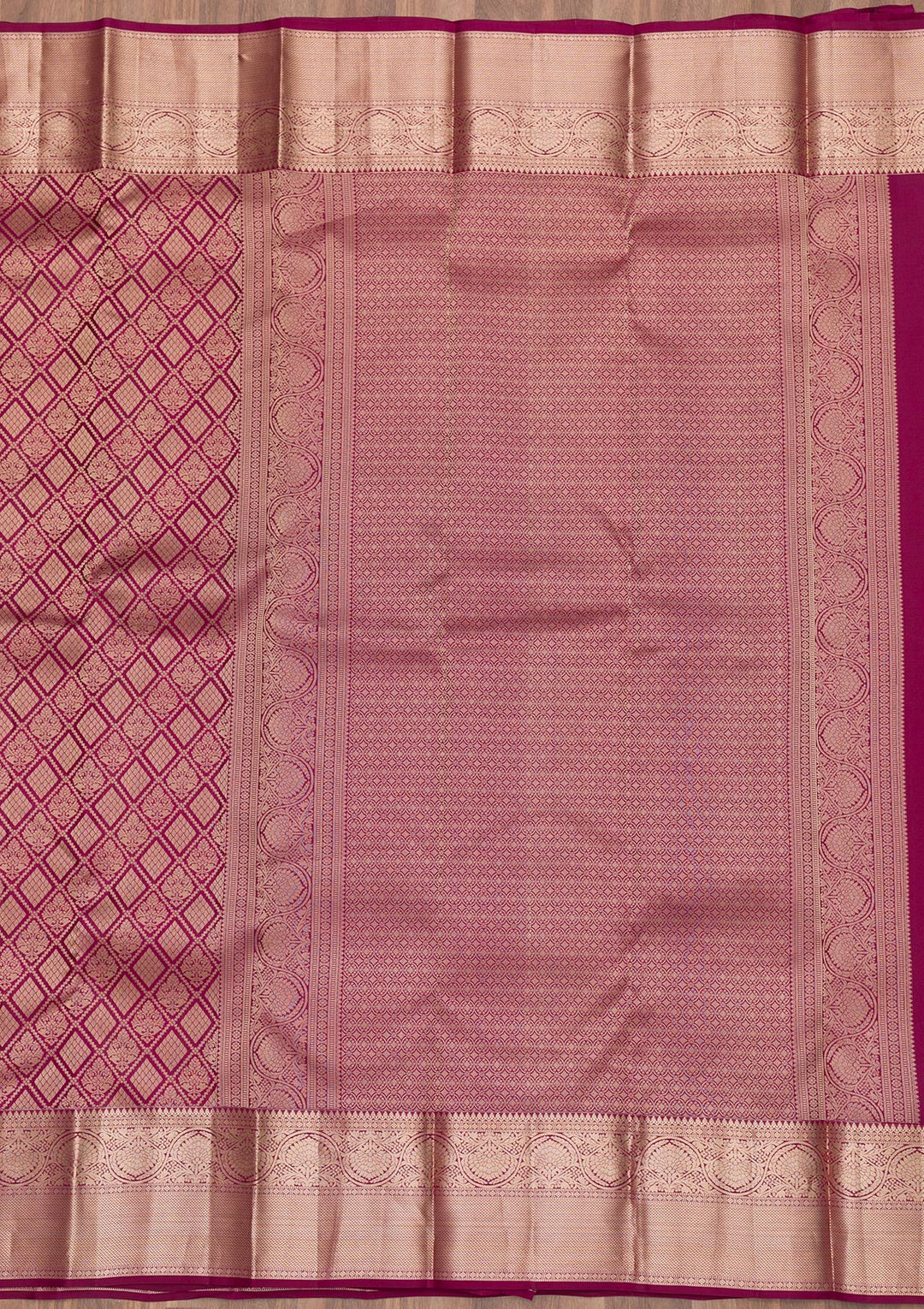 Wine Zariwork Pure Silk Saree-Koskii