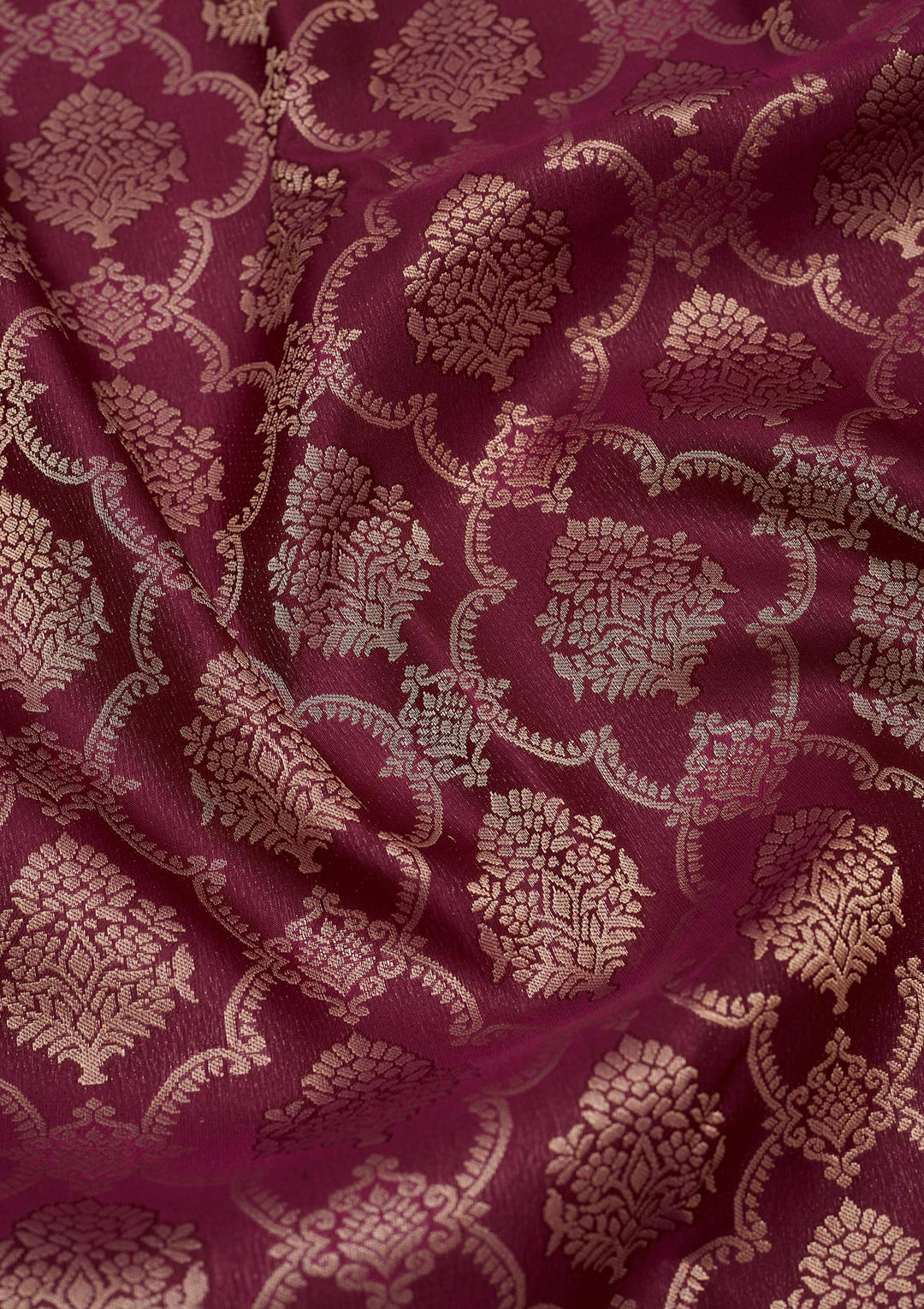 Wine Zariwork Pure Silk Saree-Koskii