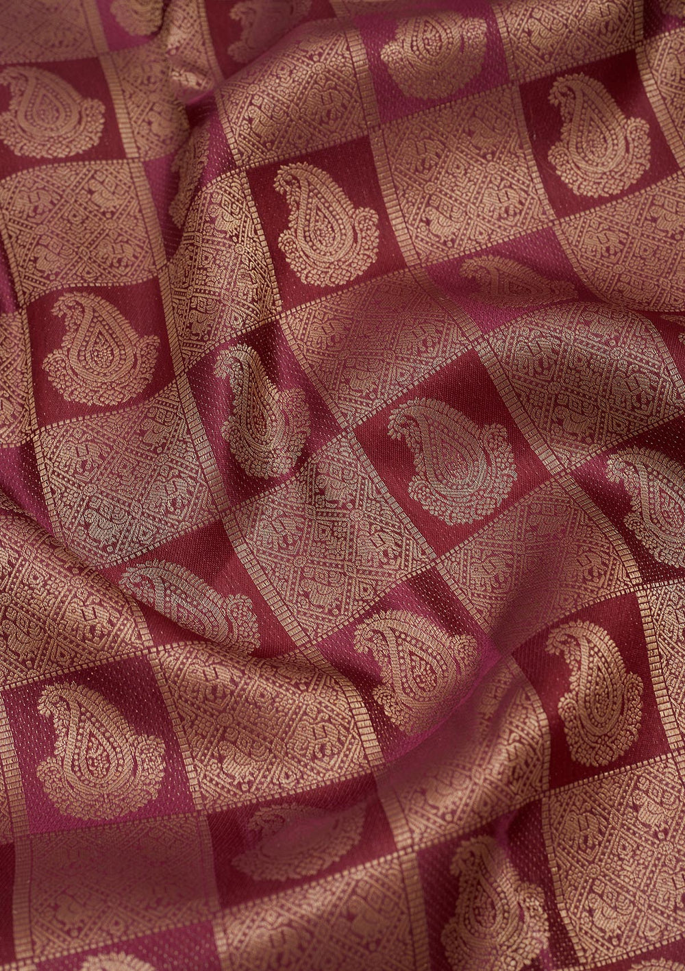 Wine Zariwork Pure Silk Saree-Koskii