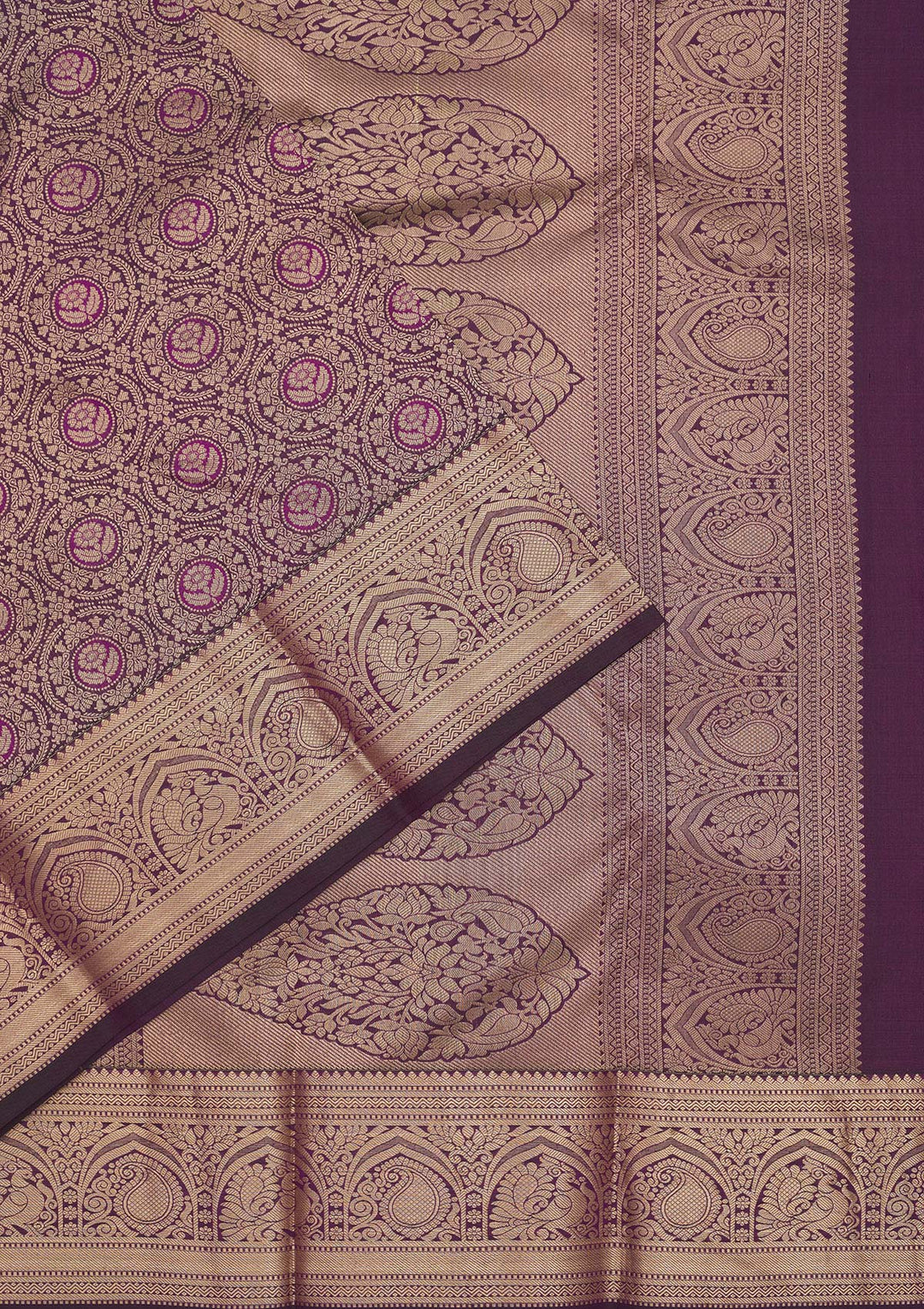 Wine Zariwork Pure Silk Saree-Koskii