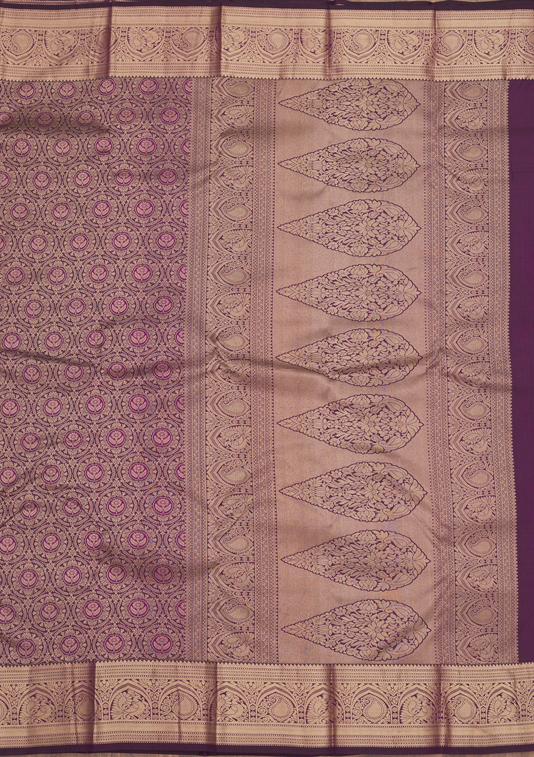 Wine Zariwork Pure Silk Saree-Koskii