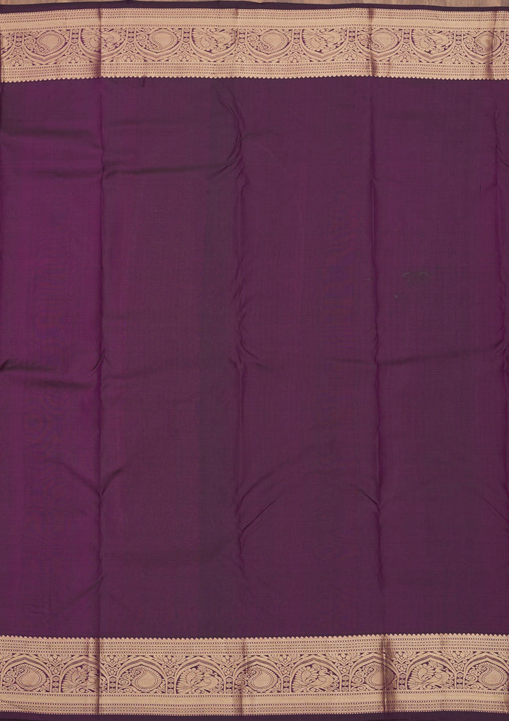 Wine Zariwork Pure Silk Saree-Koskii