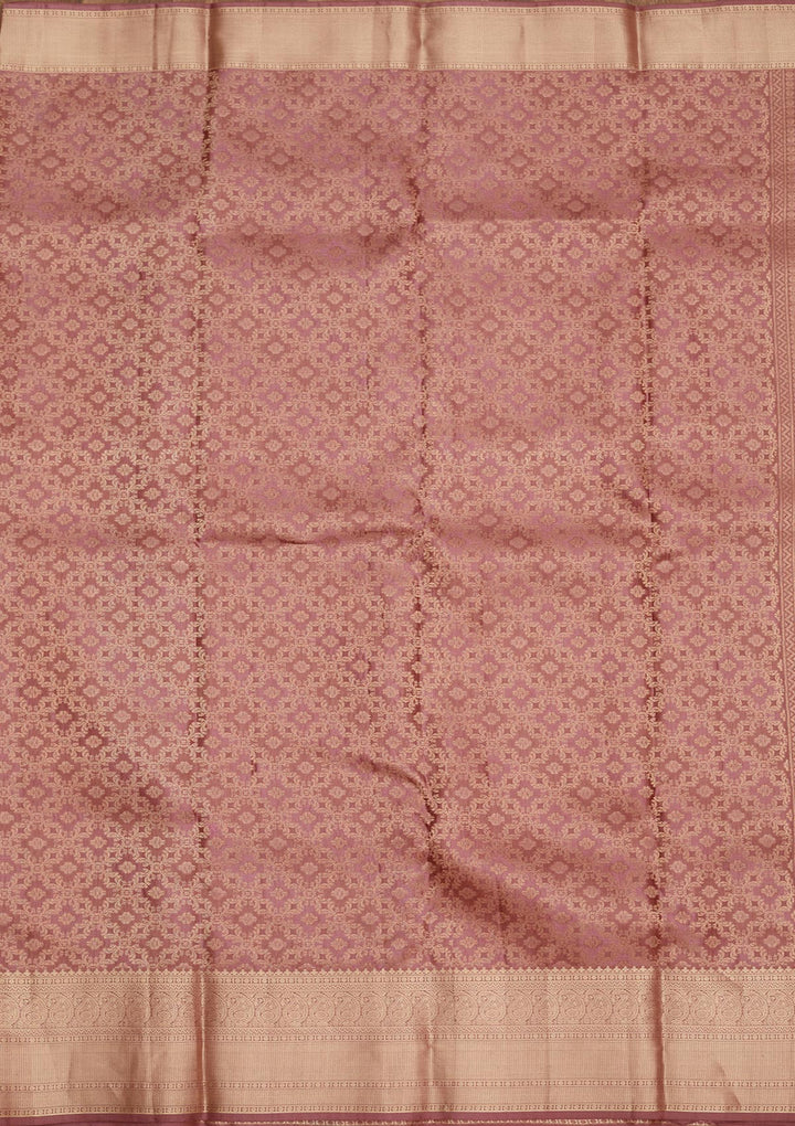 Wine Zariwork Pure Silk Saree-Koskii