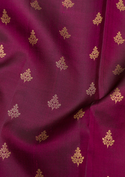 Wine Zariwork Pure Silk Saree-Koskii