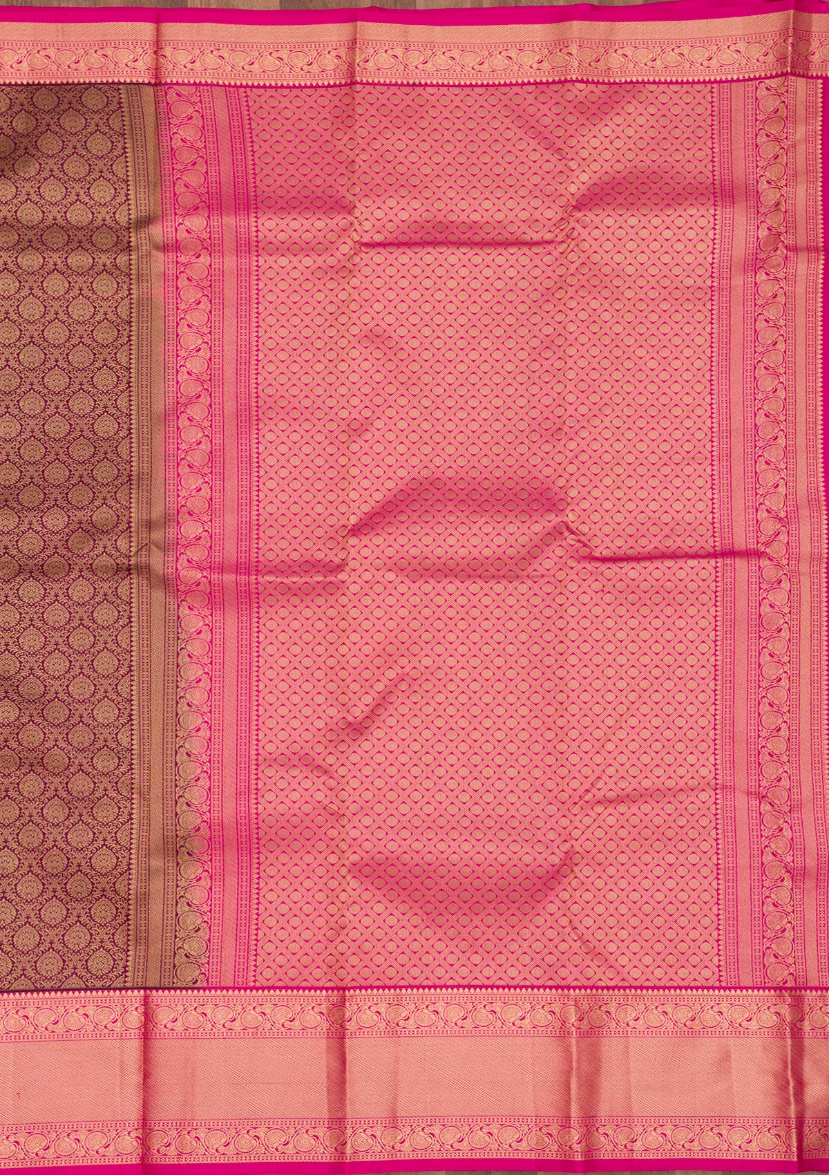 Wine Zariwork Pure Silk Saree-Koskii